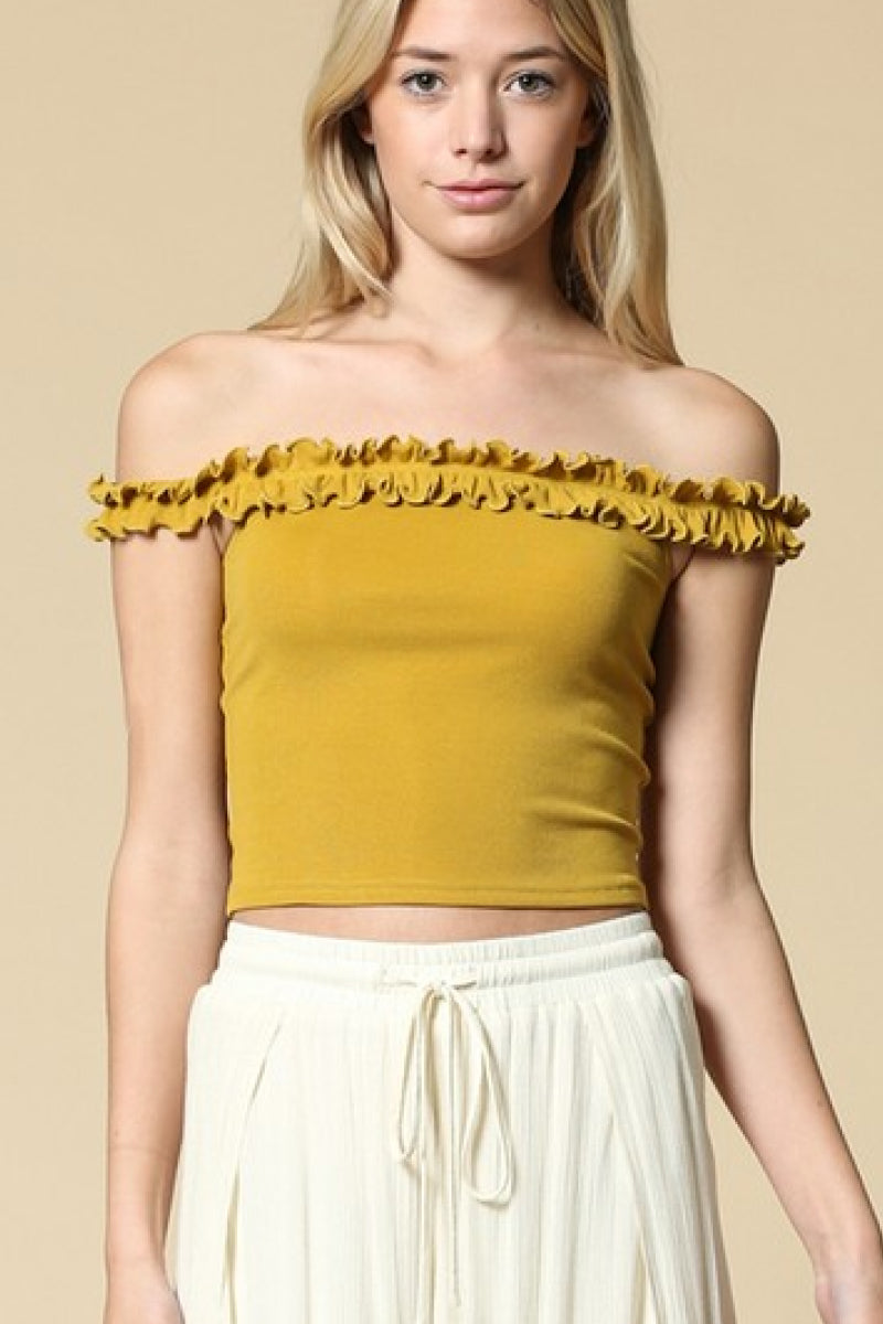 Ribbed Off the Shoulder Top